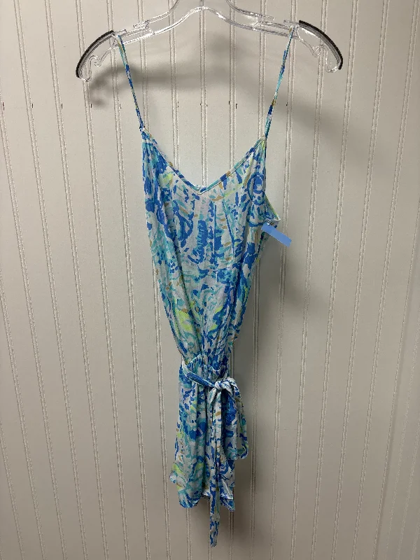 Modern Comfort Romper Designer By Lilly Pulitzer In Blue & Green, Size: S