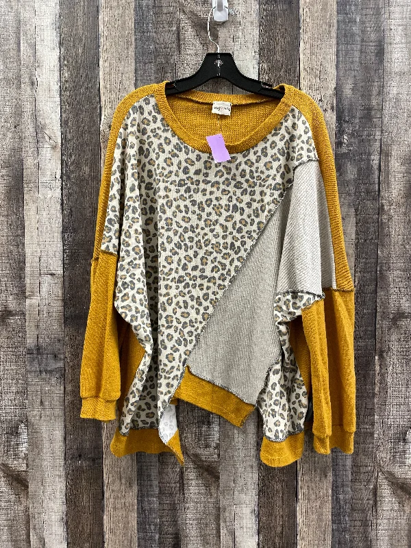 Comfortable Outfits Top Long Sleeve By Lovely Melody In Yellow, Size: M