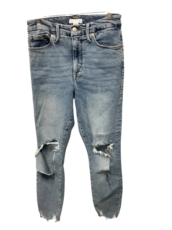 Bright Shirts Jeans Skinny By Good American In Blue Denim, Size: 6