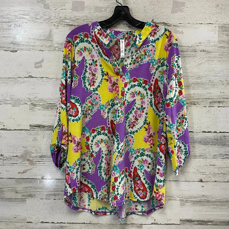 Essential Wardrobe Top 3/4 Sleeve By DEAR SCARLETT In Purple, Size: M