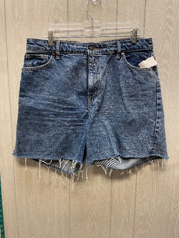 Techwear Fashion Shorts By H&m In Blue Denim, Size: 14