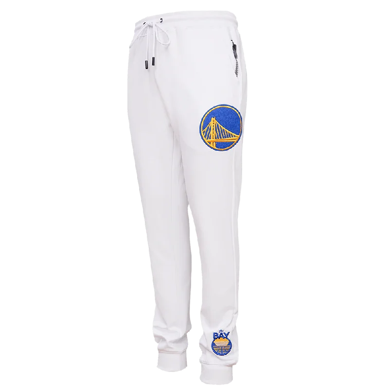 Versatile Looks NBA GOLDEN STATE WARRIORS CLASSIC CHENILLE MEN'S JOGGER (WHITE)