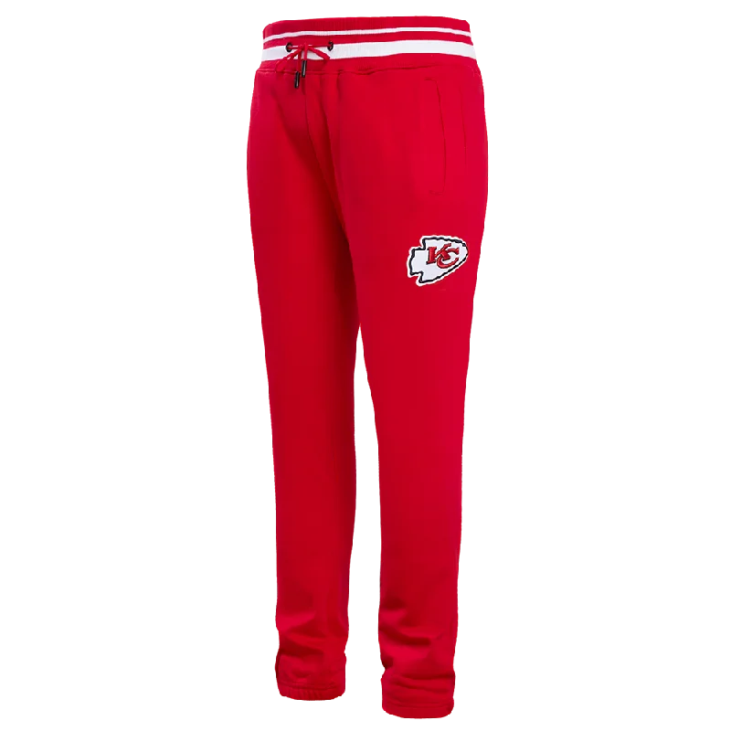 Comfortable Shoes NFL KANSAS CITY CHIEFS SCRIPT TAIL MEN'S RIB FLC SWEATPANT (RED)