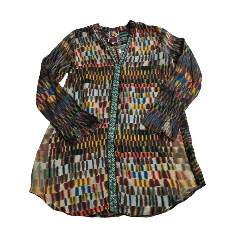 Classic Casual Top Long Sleeve By Johnny Was In Multi-colored, Size: Xs