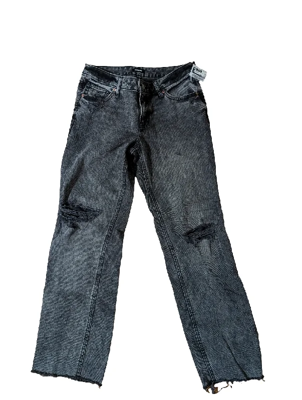 Versatile Style Jeans Straight By Express In Black, Size: 4