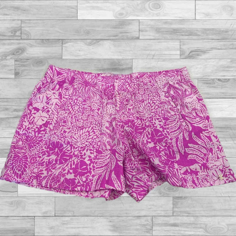 Casual Boots Shorts Designer By Lilly Pulitzer In Pink & White, Size: Xlarge