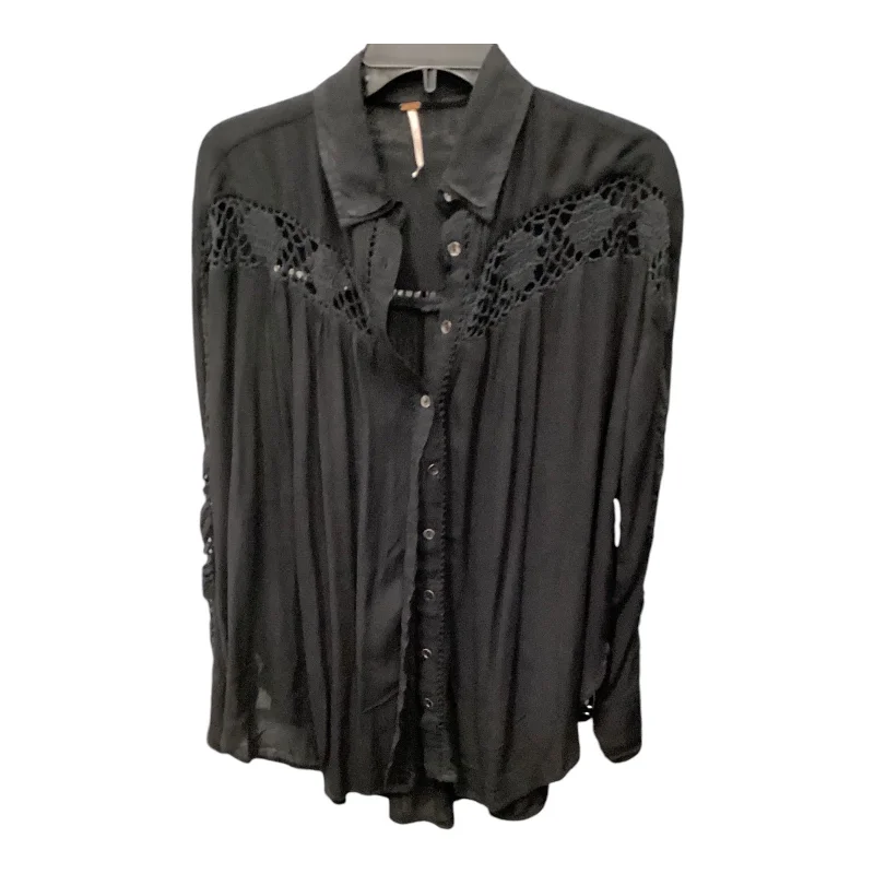 Soft Fabrics Top Long Sleeve By Free People In Black, Size: S