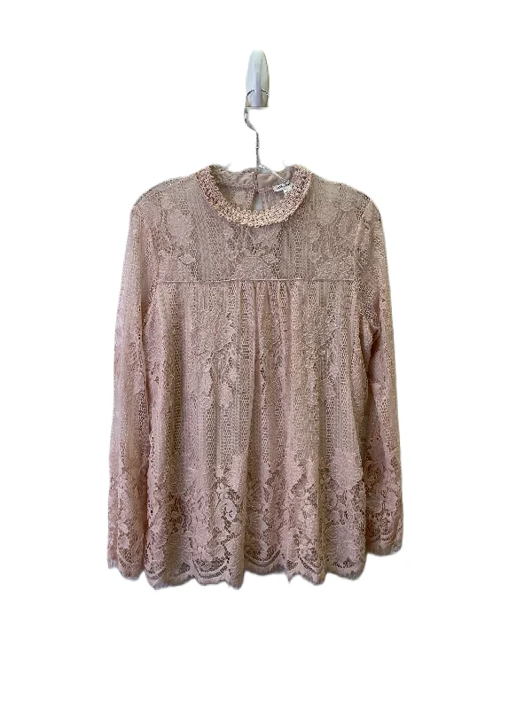 Soft T-Shirts Top Long Sleeve Basic By Ultra Pink In Pink, Size: L