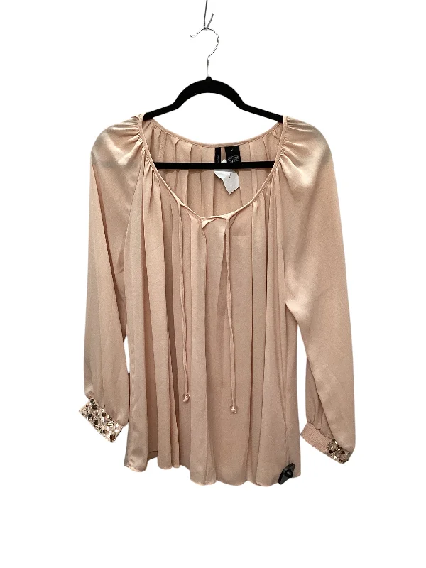 Stylish Apparel Top Long Sleeve By New Directions In Peach, Size: Xl