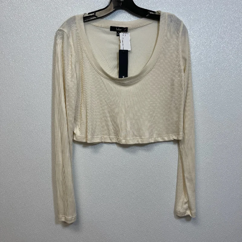 Sporty Wardrobe Bone Top Long Sleeve Basic Lulus, Size S