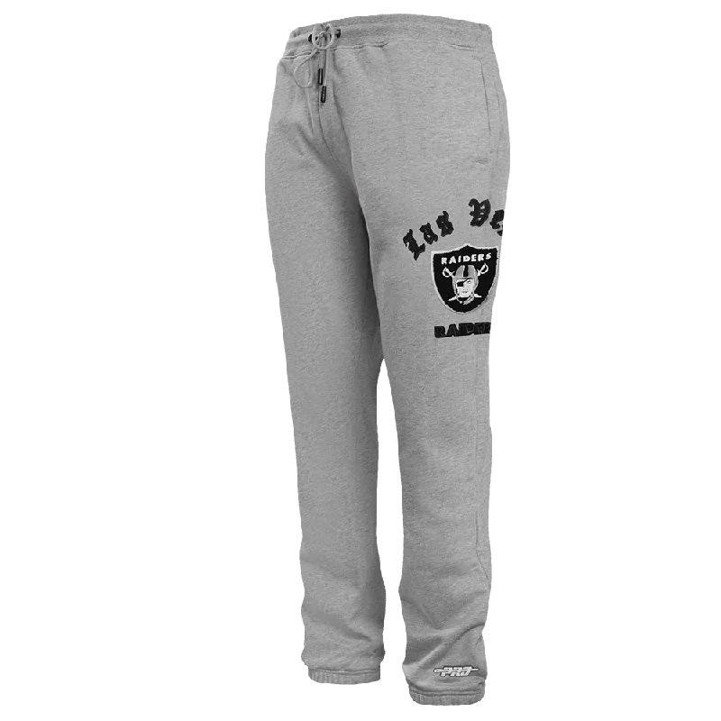 Effortless Style NFL LAS VEGAS RAIDERS OLD ENGLISH MEN'S SWEATPANT (HEATHER GREY)