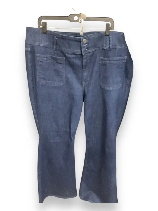 Casual Comfort Jeans Flared By Lane Bryant In Blue Denim, Size: 22