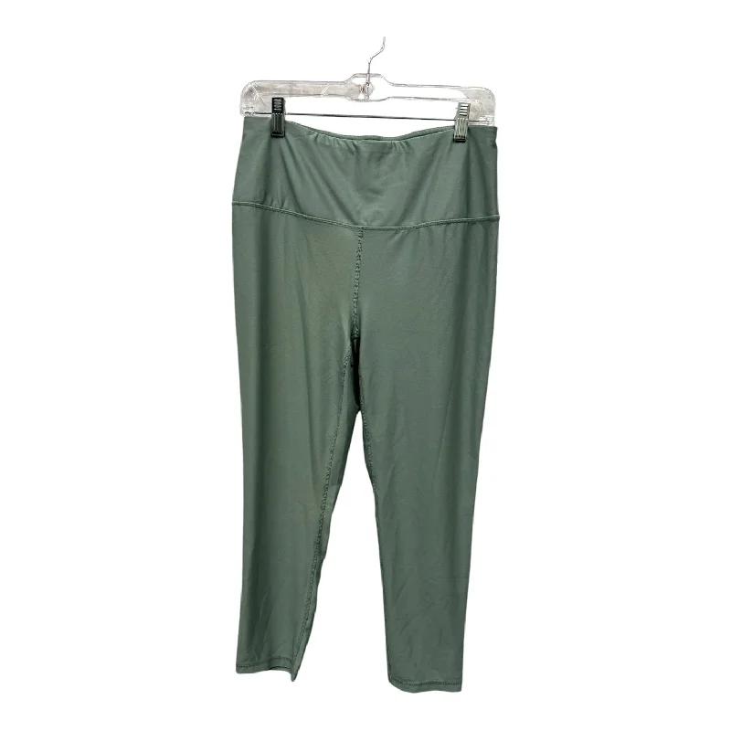 Stylish Sweaters Athletic Leggings Capris By Reebok In Green, Size:L