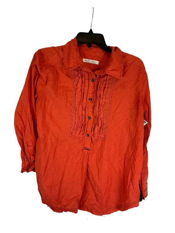 Everyday Wear Top Long Sleeve By We The Free In Orange, Size: M