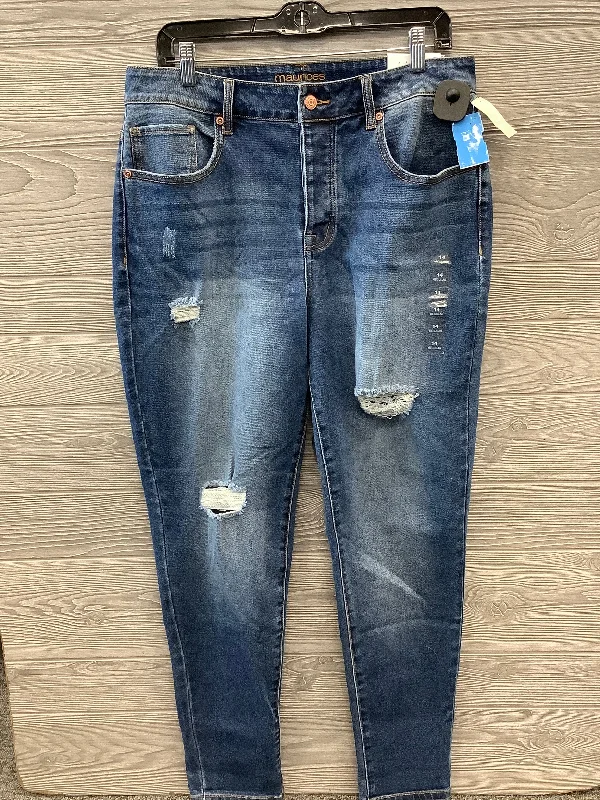 Active Wear Jeans Skinny By Maurices In Blue Denim, Size: 14