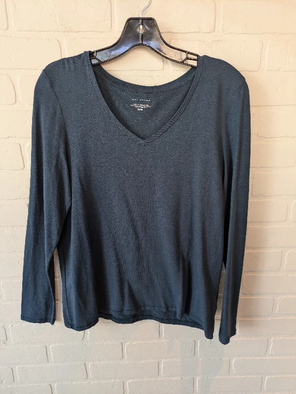 Lounge Wear Top Long Sleeve Basic By Max Studio In Blue, Size: M