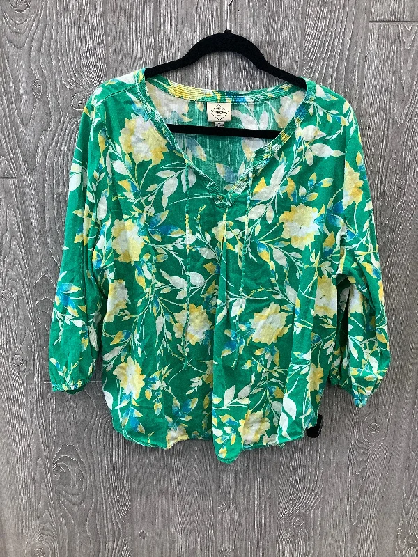 Varsity Jackets Green Top Long Sleeve St Johns Bay, Size Xl