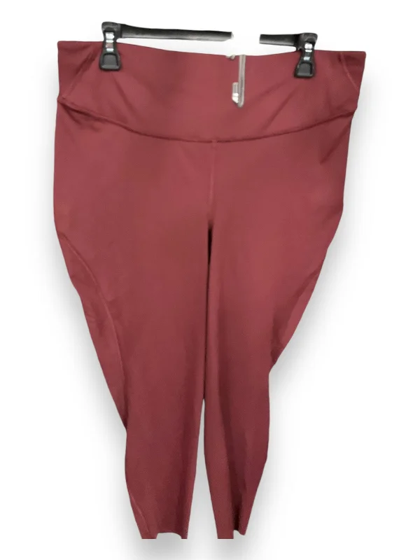 Essential Wardrobe Athletic Leggings By Lululemon In Maroon, Size: 16