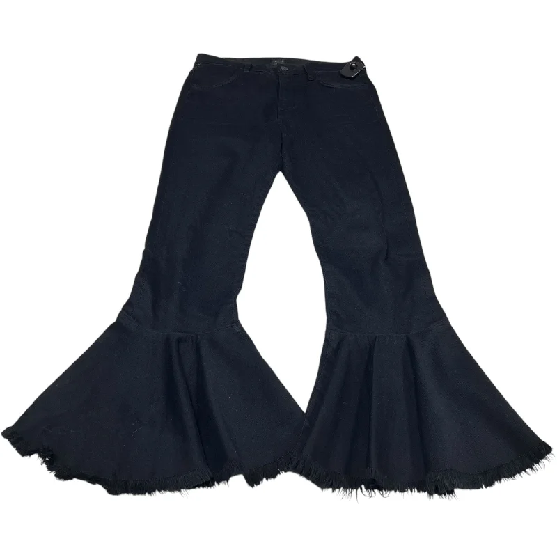 Tailored Comfort Jeans Flared By C & H In Black Denim, Size: 4