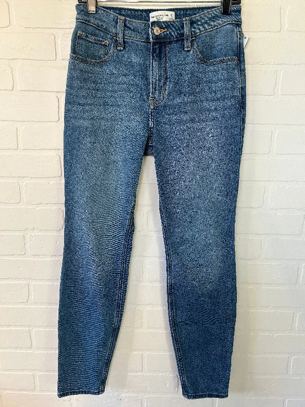 Easy Fashion Jeans Skinny By Abercrombie And Fitch In Blue Denim, Size: 4