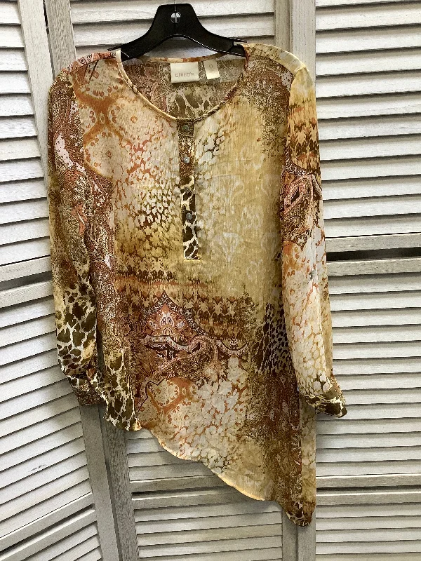 Soft T-Shirts Multi-colored Top Long Sleeve Chicos, Size M