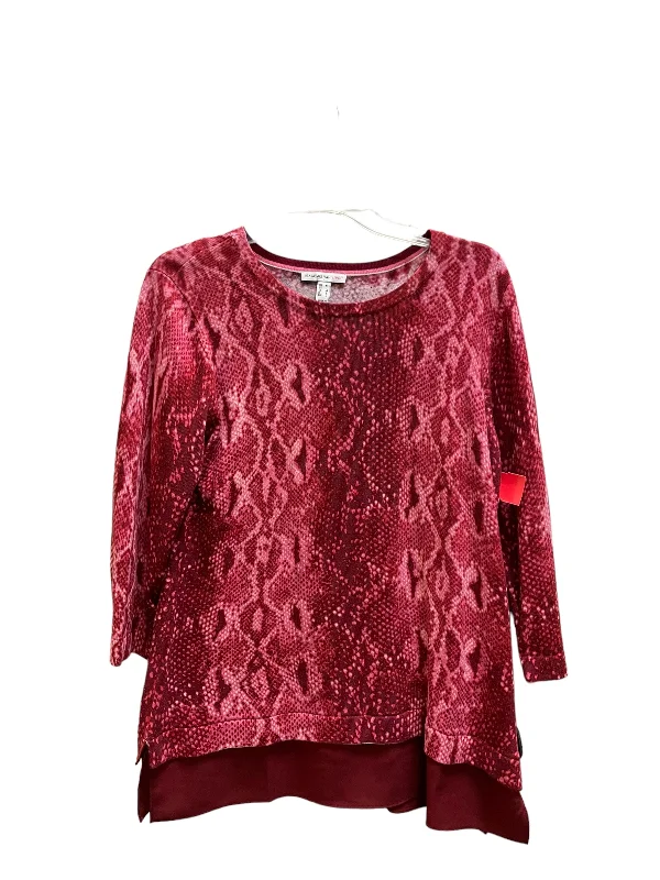 Cozy Apparel Top Long Sleeve By Isaac Mizrahi Live Qvc In Red, Size: M