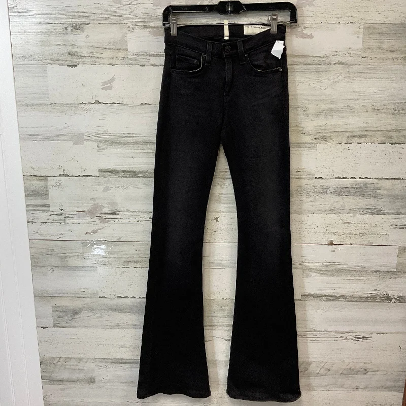 Casual Jackets Jeans Flared By Rag & Bones Jeans In Black Denim, Size: 2