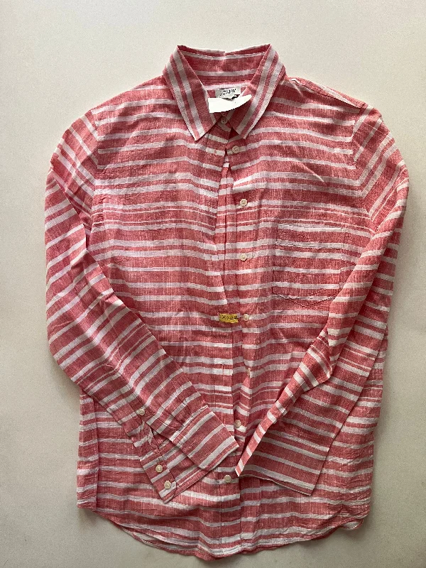 Effortless Comfort Top Long Sleeve By J Crew O In Striped, Size: S