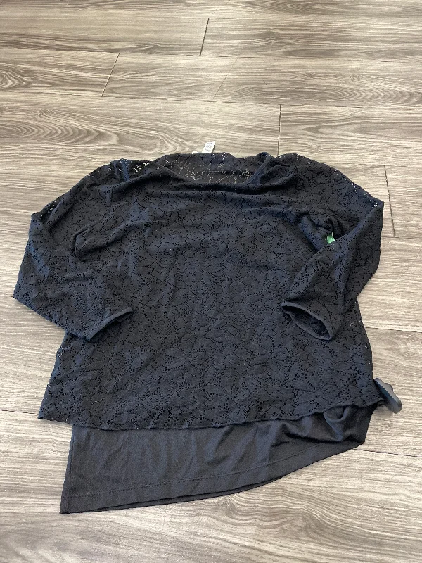 Luxury Comfort Top Long Sleeve By Lord And Taylor In Black, Size: L