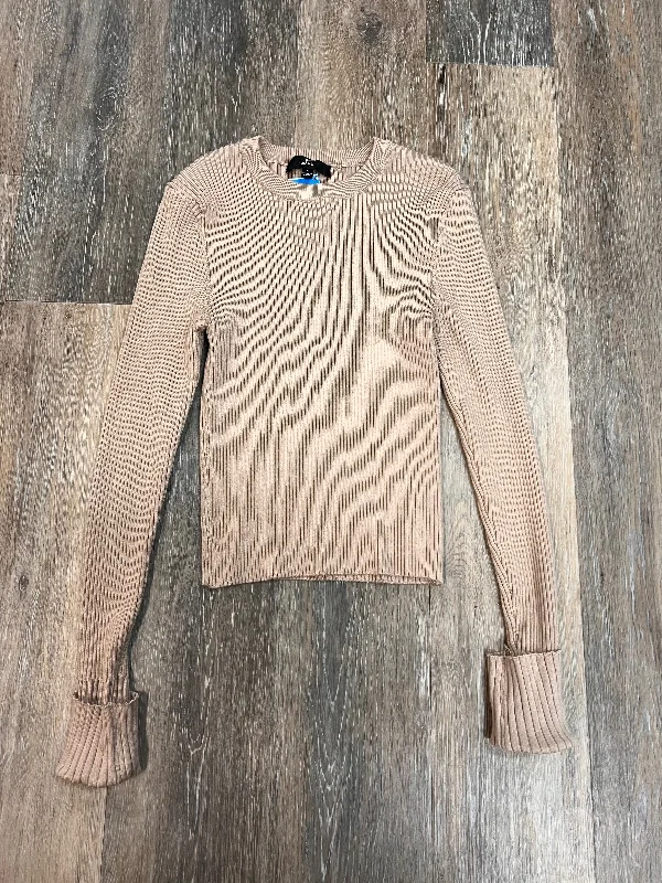 Casual Outfit Top Long Sleeve By Lulus In Tan, Size: M
