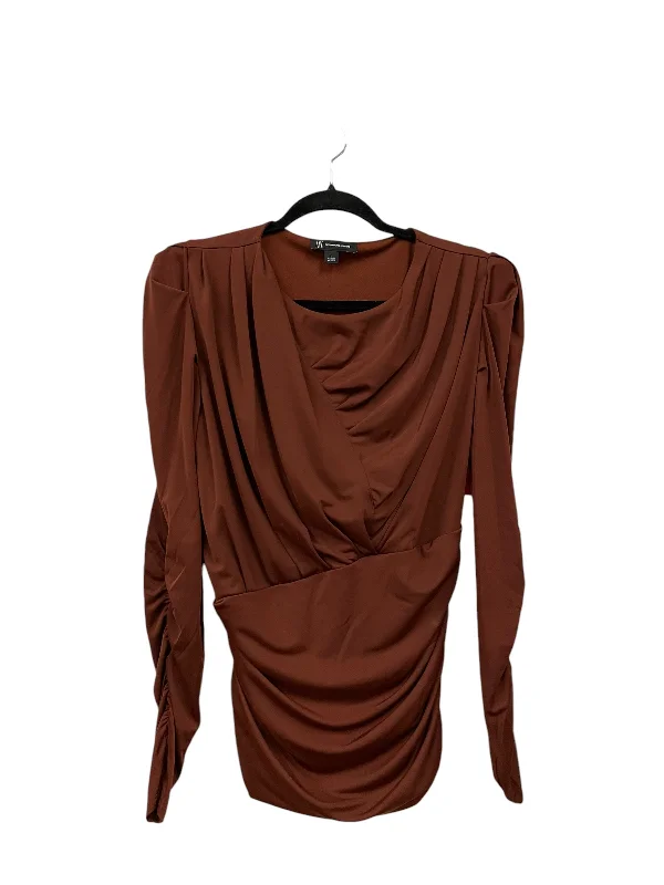 Rugged Jackets Top Long Sleeve By International Concepts In Brown, Size: L