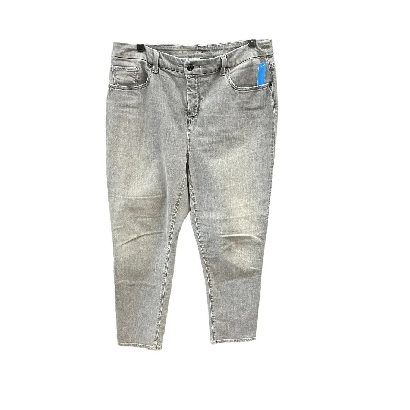 Casual Chinos Jeans Straight By Chicos In Grey Denim, Size: 12