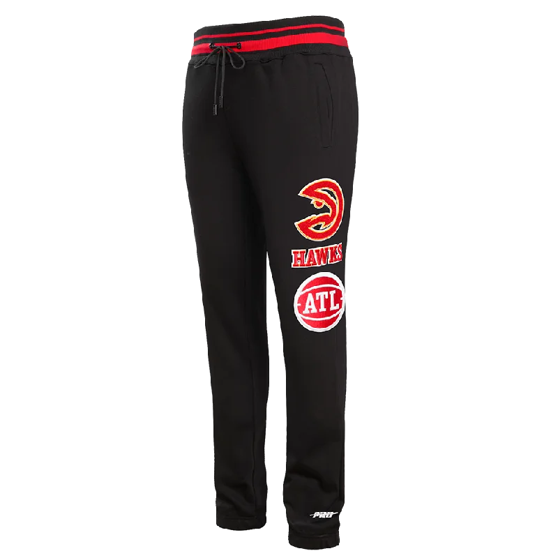 Modern Backpacks NBA ATLANTA HAWKS RETRO CLASSIC MEN'S SWEATPANT (BLACK/RED/BLACK)