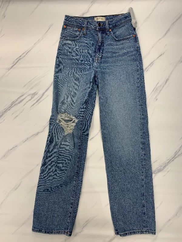 Premium Fabric Jeans Straight By Madewell In Blue, Size: 2