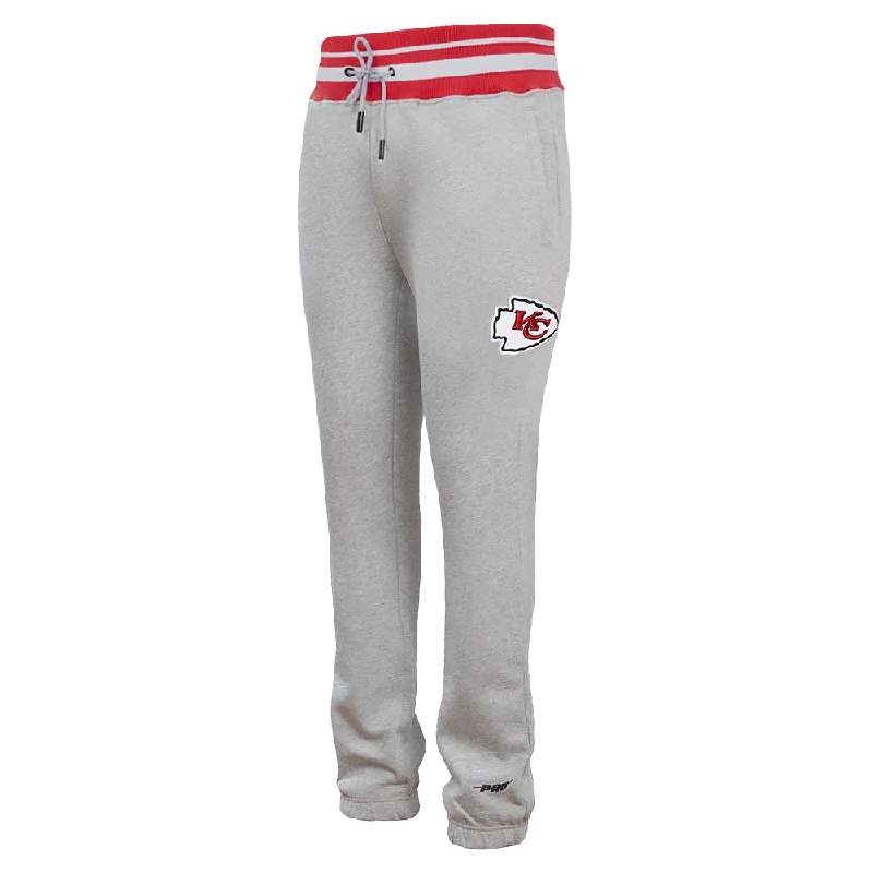 Everyday Essentials NFL KANSAS CITY CHIEFS SCRIPT TAIL MEN'S RIB FLC SWEATPANT (HEATHER GRAY/RED)