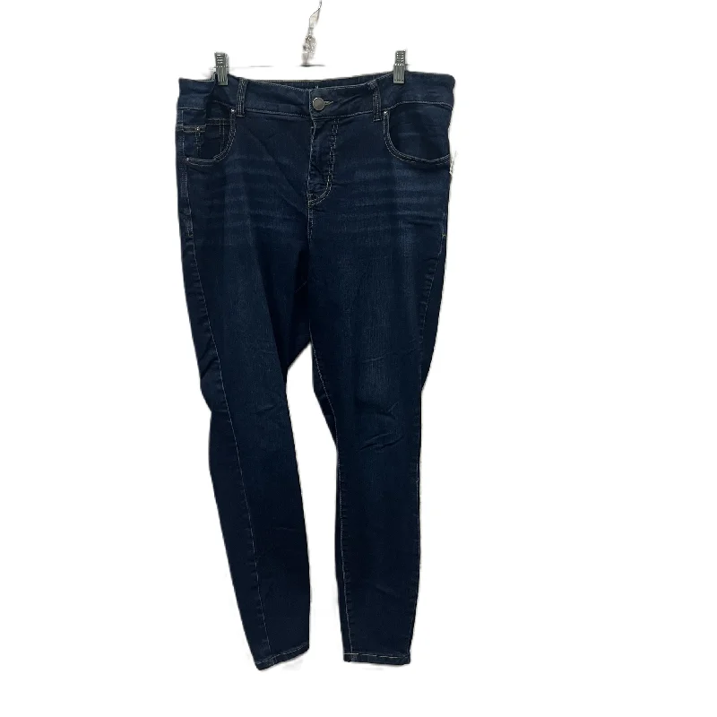 Sporty Chic Jeans Skinny By  Everflex In Blue, Size: 16
