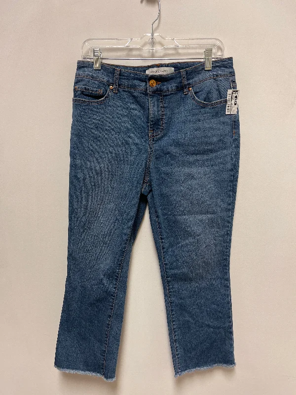 All-Day Wear Jeans Cropped By Vintage America In Blue Denim, Size: 8