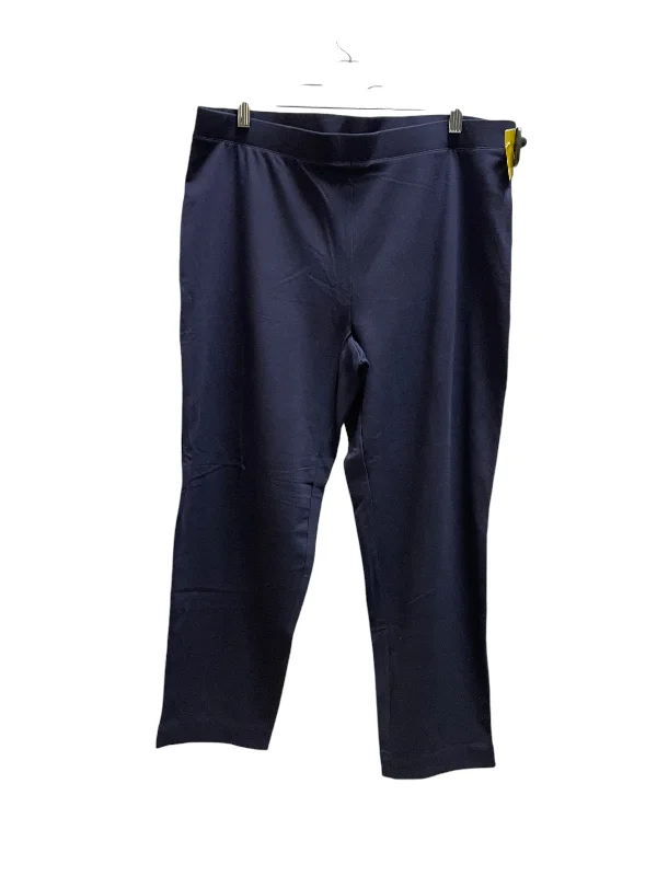 Sporty Look Pants Leggings By Talbots In Navy, Size: 14