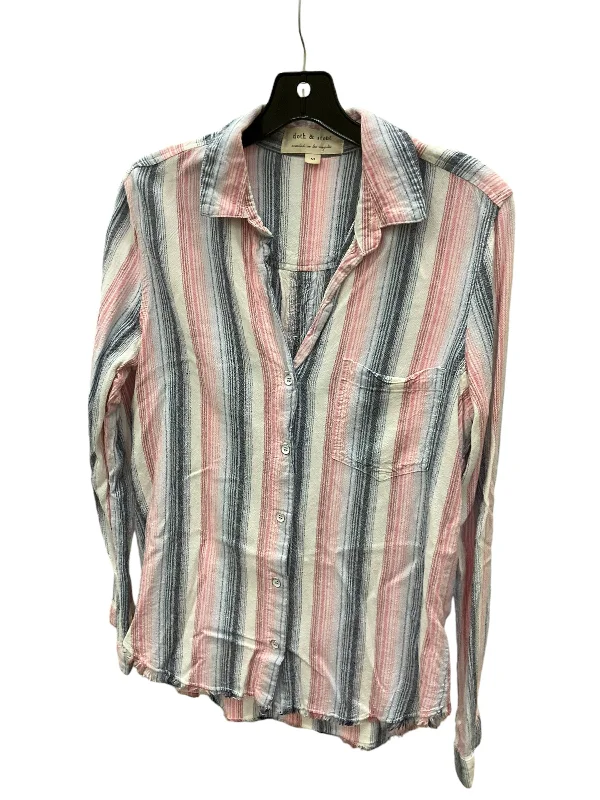 Modern Casuals Top Long Sleeve By Cloth And Stone In Striped, Size: M