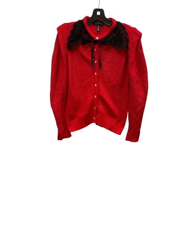 Stylish Comfort Top Long Sleeve By H For Halston In Red, Size: Xs