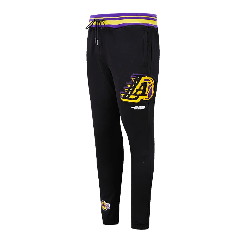 Soft Fabrics NBA LOS ANGELES LAKERS MASHUP MEN'S RIB SWEATPANT (BLACK/PURPLE)