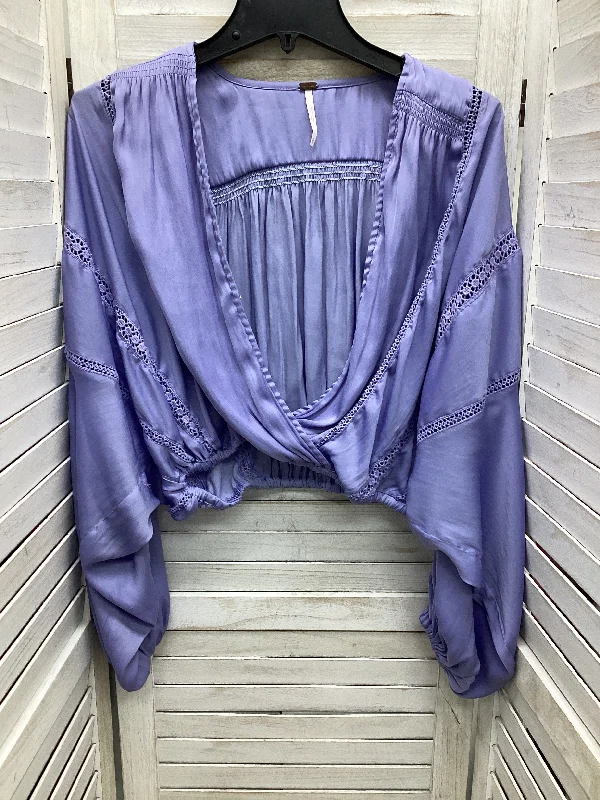 Rugged Jackets Purple Top Long Sleeve Free People, Size Xs
