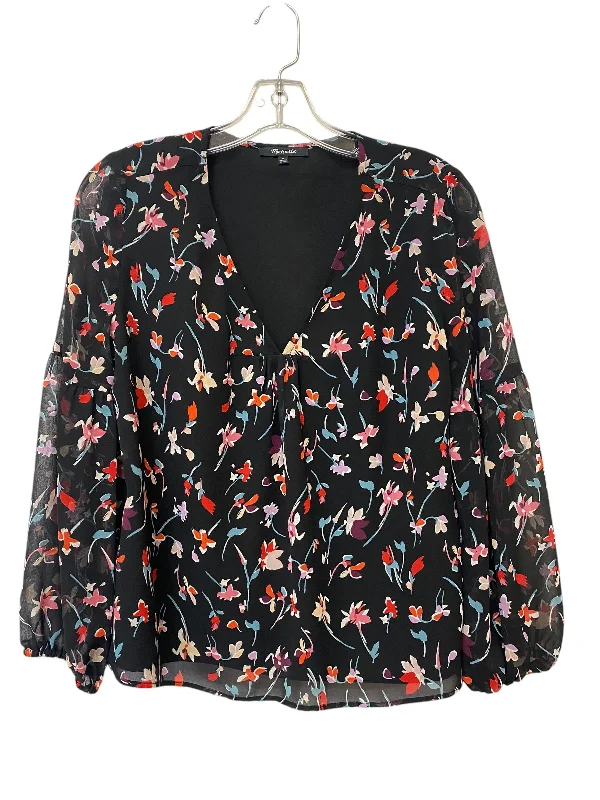 Active Wear Top Long Sleeve By Madewell In Floral Print, Size: S
