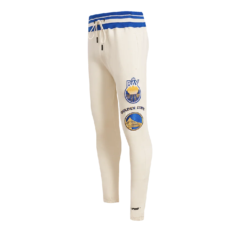 Bright Shirts NBA GOLDEN STATE WARRIORS RETRO CLASSIC MEN'S SWEATPANT (EGGSHELL/ ROYAL BLUE)