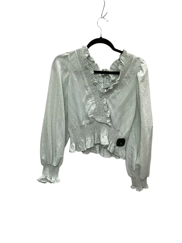 Modern Style Top Long Sleeve By Blu Pepper In Green, Size: L
