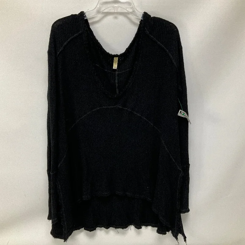 Minimalist Style Top Long Sleeve By Free People In Black, Size: S
