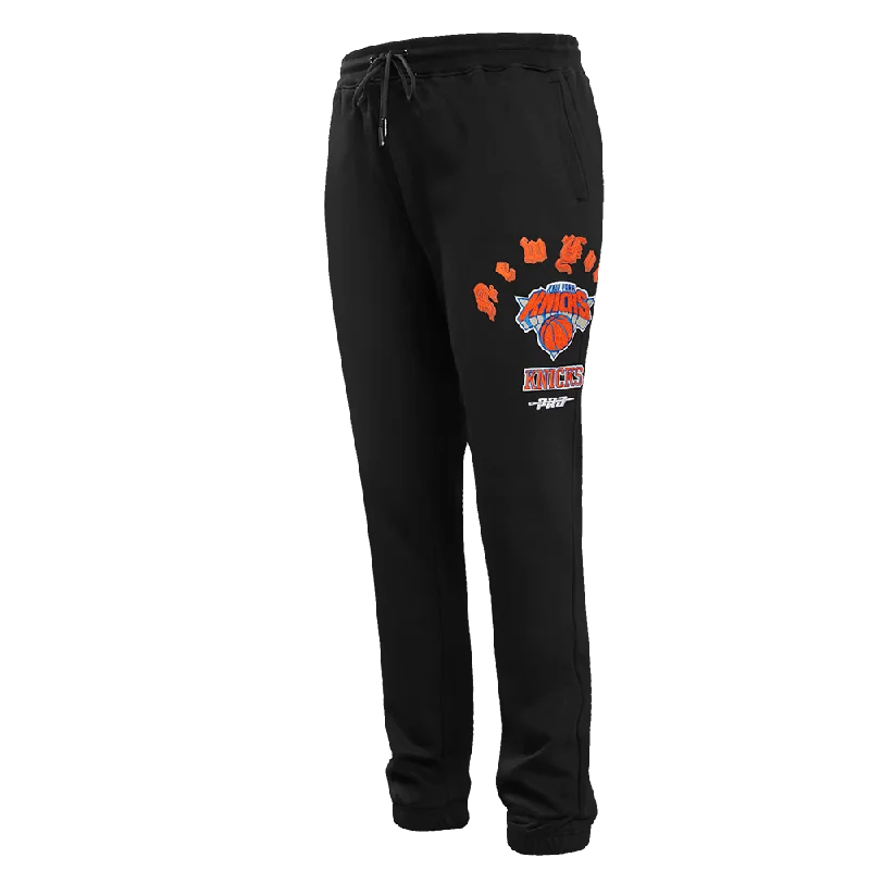Street Style NBA NEW YORK KNICKS OLD ENGLISH MEN'S SWEATPANT (BLACK)