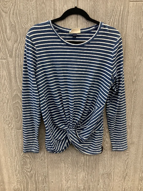 Casual Chinos Blue & White Top Long Sleeve Universal Thread, Size Xl
