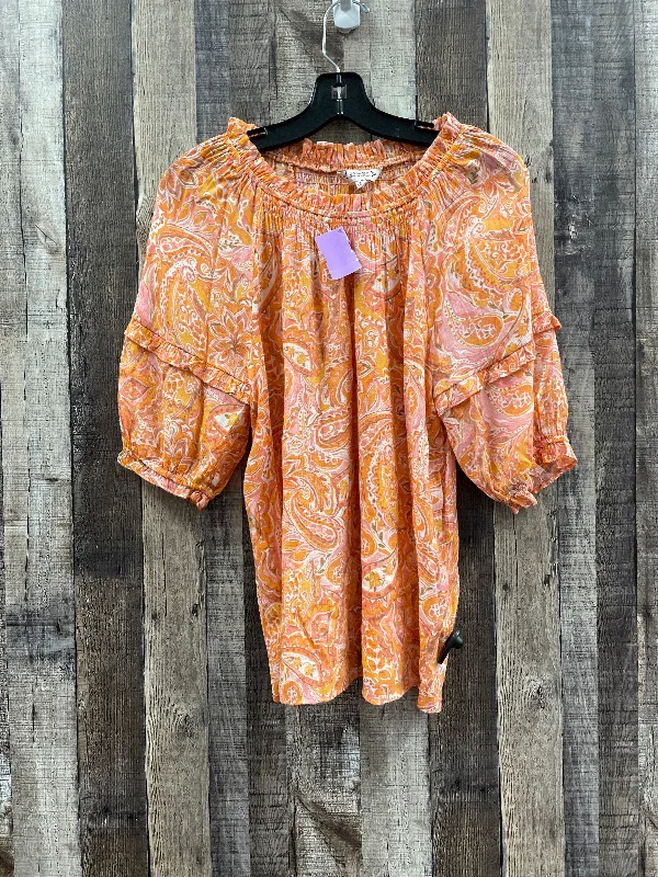 Outdoor Wear Top 3/4 Sleeve By Nanette By Nanette Lepore In Orange & Pink, Size: M
