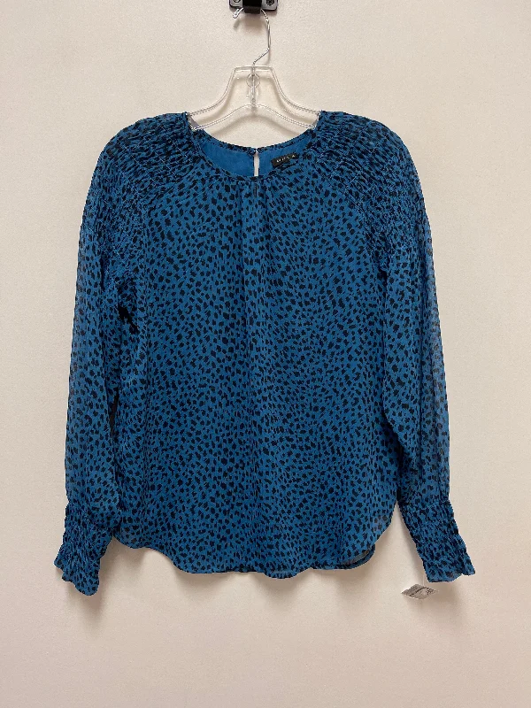 Bright Shirts Top Long Sleeve By Ann Taylor In Blue, Size: S